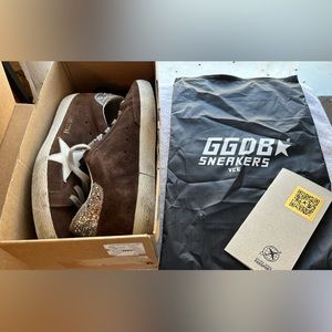 GOLDEN GOOSE Superstar Brown suede/silver glitter/white 38
